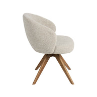 LABEL51 Eetkamerstoelen Sabi - Naturel - Boucle - Naturel Houten Frame