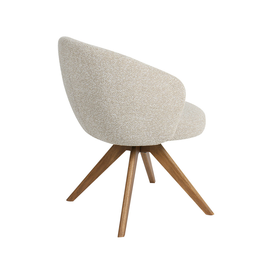 LABEL51 Eetkamerstoelen Sabi - Naturel - Boucle - Naturel Houten Frame