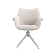 LABEL51 Eetkamerstoelen Narumi - Naturel - Boucle - Taupe Metalen Frame