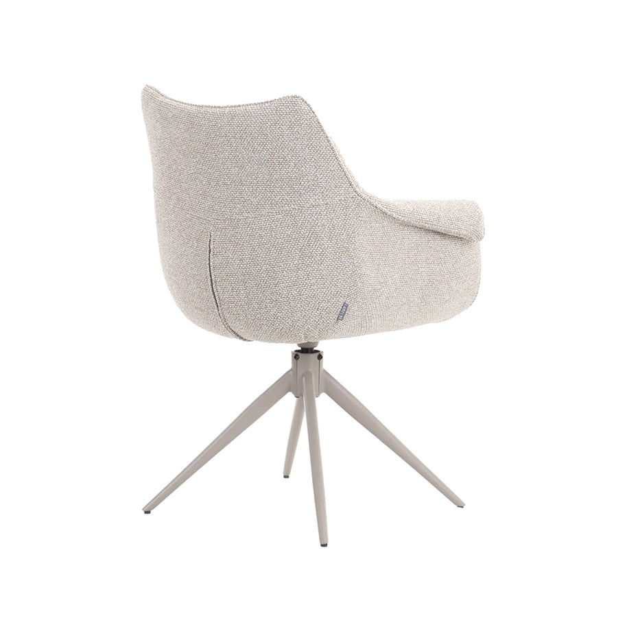 LABEL51 Eetkamerstoelen Narumi - Naturel - Boucle - Taupe Metalen Frame
