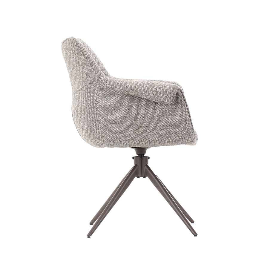 LABEL51 Eetkamerstoelen Narumi - Mushroom - Boucle - Brons Metalen Frame