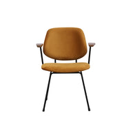 LABEL51 Eetkamerstoelen Gastron - Oker - Velvet - Zwart Metalen Frame