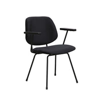 LABEL51 Eetkamerstoelen Gastron - Zwart - Velvet - Zwart Metalen Frame