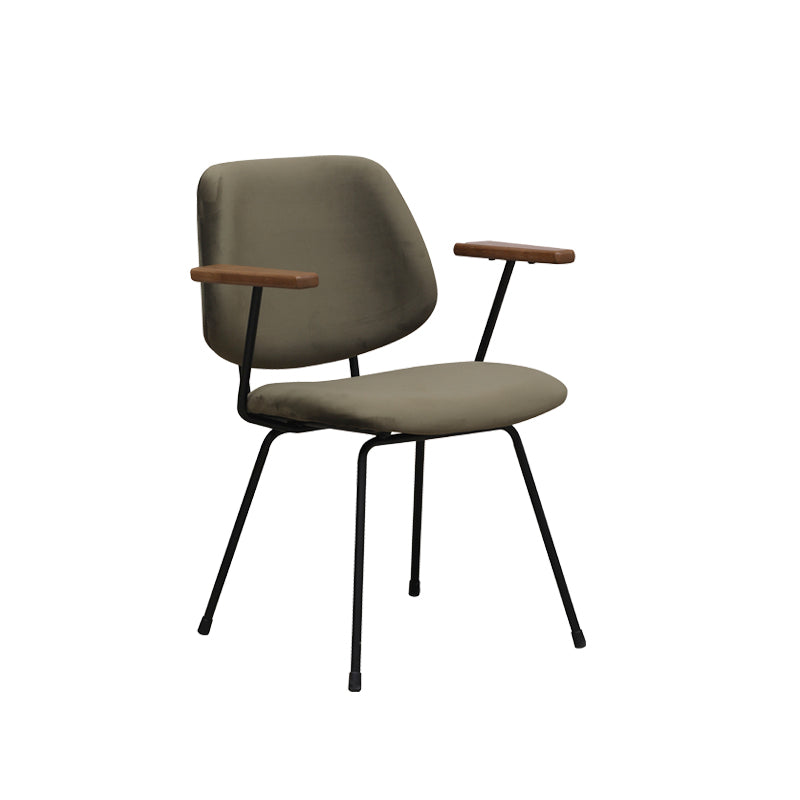 LABEL51 Eetkamerstoelen Gastron - Hunter - Velvet - Zwart Metalen Frame