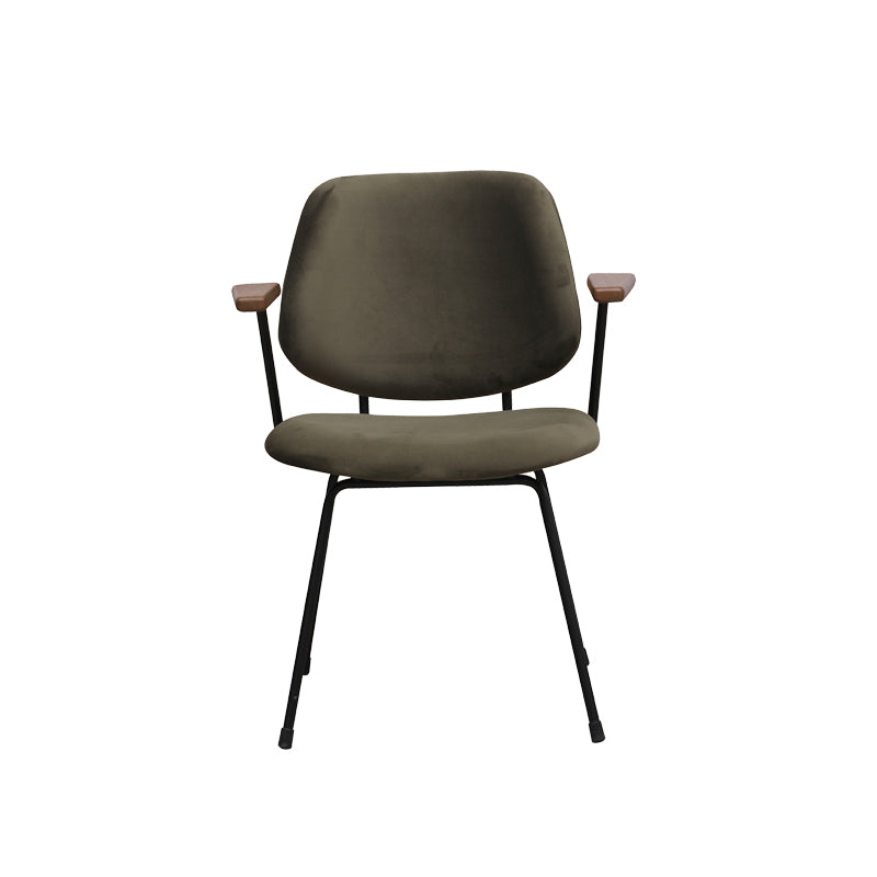 LABEL51 Eetkamerstoelen Gastron - Hunter - Velvet - Zwart Metalen Frame