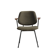 LABEL51 Eetkamerstoelen Gastron - Hunter - Velvet - Zwart Metalen Frame