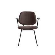 LABEL51 Eetkamerstoelen Gastron - Taupe - Velvet - Zwart Metalen Frame