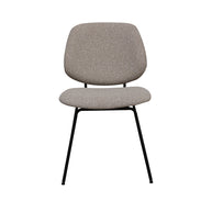 LABEL51 Eetkamerstoelen Ravenna - Naturel - Boucle - Zwart Metalen Frame