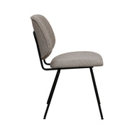 LABEL51 Eetkamerstoelen Ravenna - Naturel - Boucle - Zwart Metalen Frame