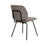 LABEL51 Eetkamerstoelen Ravenna - Naturel - Boucle - Zwart Metalen Frame