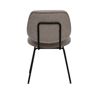 LABEL51 Eetkamerstoelen Ravenna - Naturel - Boucle - Zwart Metalen Frame