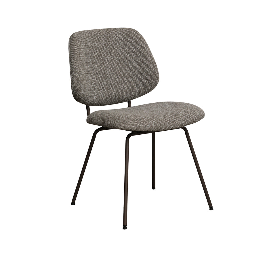 LABEL51 Eetkamerstoelen Ravenna - Mushroom - Boucle - Brons Metalen Frame