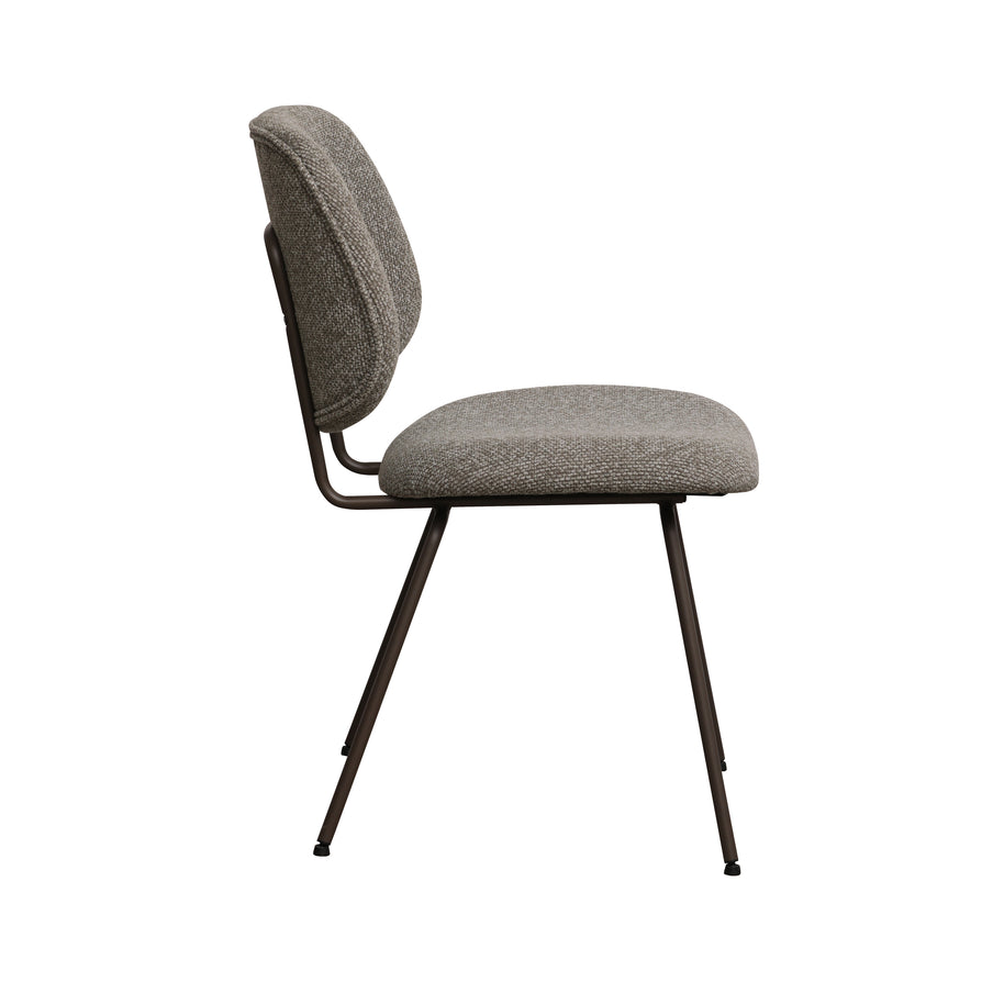 LABEL51 Eetkamerstoelen Ravenna - Mushroom - Boucle - Brons Metalen Frame