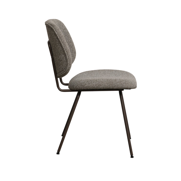 LABEL51 Eetkamerstoelen Ravenna - Mushroom - Boucle - Brons Metalen Frame