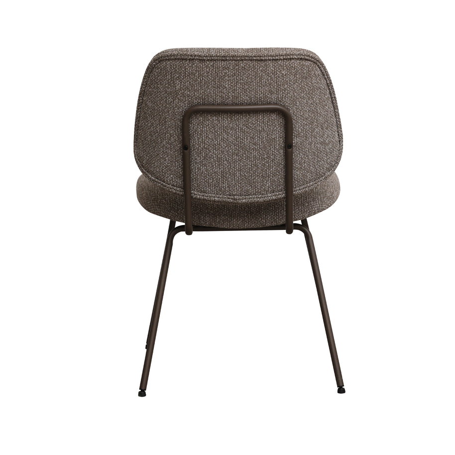 LABEL51 Eetkamerstoelen Ravenna - Mushroom - Boucle - Brons Metalen Frame