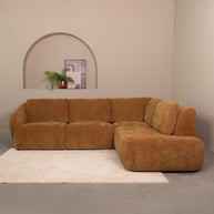 LABEL51 Hoekbanken Matteo - Dark Honey Maloy - Velvet - Hoekbank Rechts