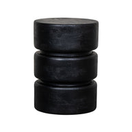 LABEL51 Bijzettafels Milly - Zwart - Mangohout - 35 cm - Rond
