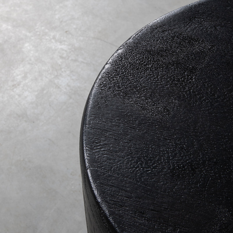 LABEL51 Bijzettafels Milly - Zwart - Mangohout - 35 cm - Rond
