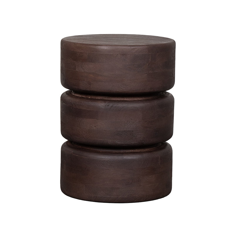 LABEL51 Bijzettafels Milly - Espresso - Mangohout - 35 cm - Rond