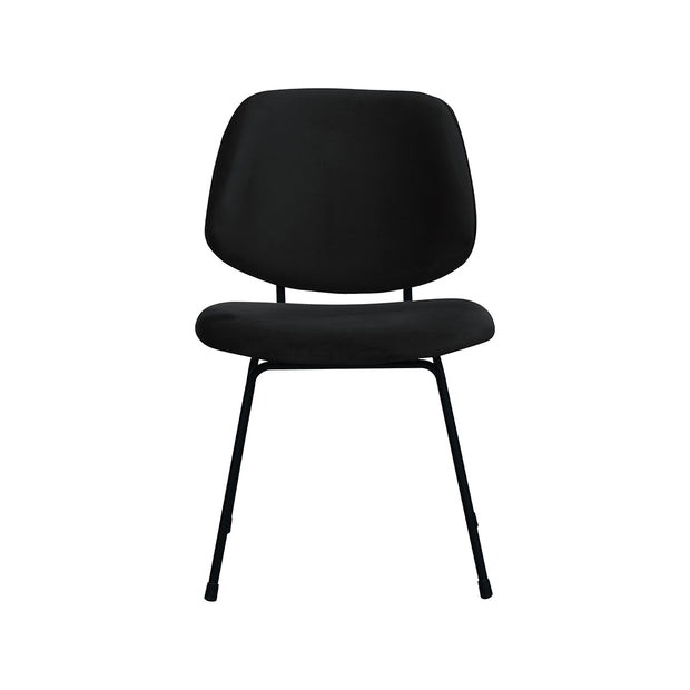 LABEL51 Eetkamerstoelen Bello - Zwart - Velvet - Zwart Metalen Frame