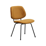 LABEL51 Eetkamerstoelen Bello - Oker - Velvet - Zwart Metalen Frame