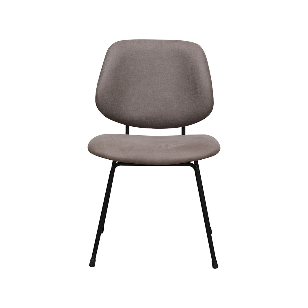 LABEL51 Eetkamerstoelen Bello - Taupe - Kunstleder - Zwart Metalen Frame