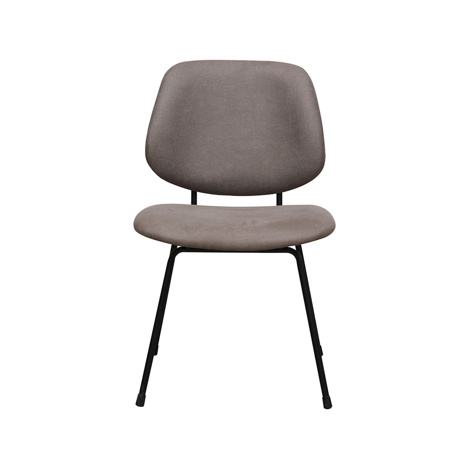 LABEL51 Eetkamerstoelen Bello - Taupe - Kunstleder - Zwart Metalen Frame