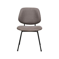 LABEL51 Eetkamerstoelen Bello - Taupe - Kunstleder - Zwart Metalen Frame