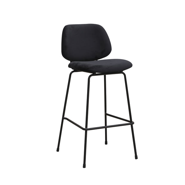 LABEL51 Barkrukken Bello - Zwart - Fluweel - Hoog