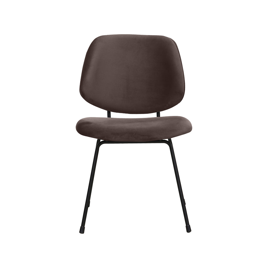 LABEL51 Eetkamerstoelen Bello - Taupe - Velvet - Zwart Metalen Frame