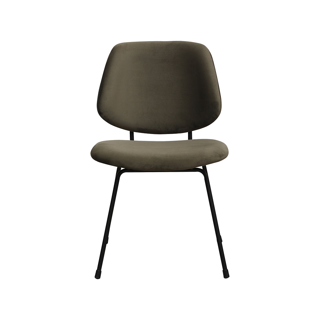 LABEL51 Eetkamerstoelen Bello - Hunter - Velvet - Zwart Metalen Frame