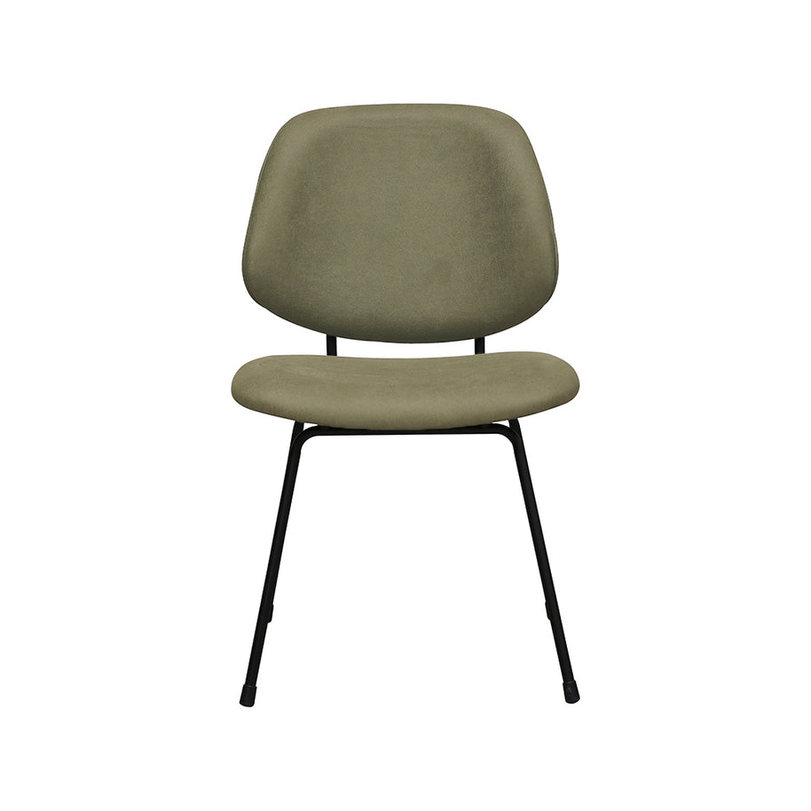 LABEL51 Eetkamerstoelen Bello - Moss - Kunstleder - Zwart Metalen Frame