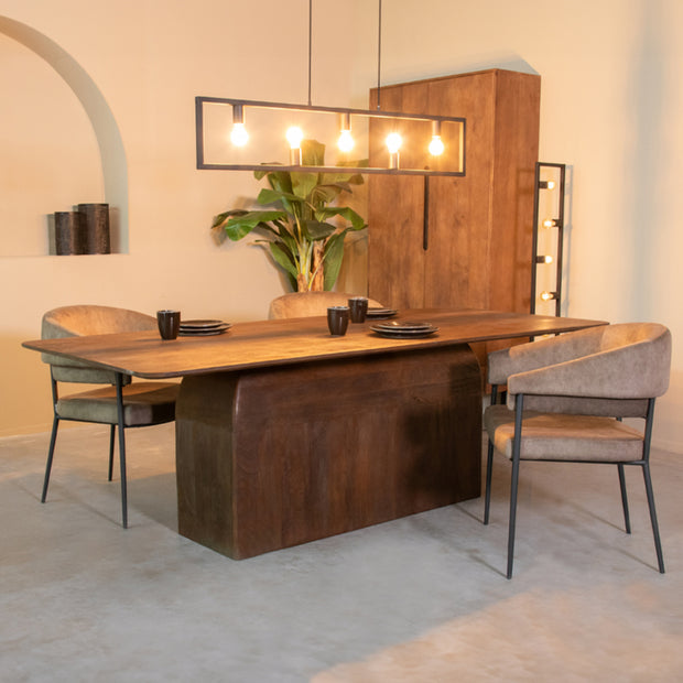 LABEL51 Eetkamertafels Owen - Espresso - Mangohout - 200 cm