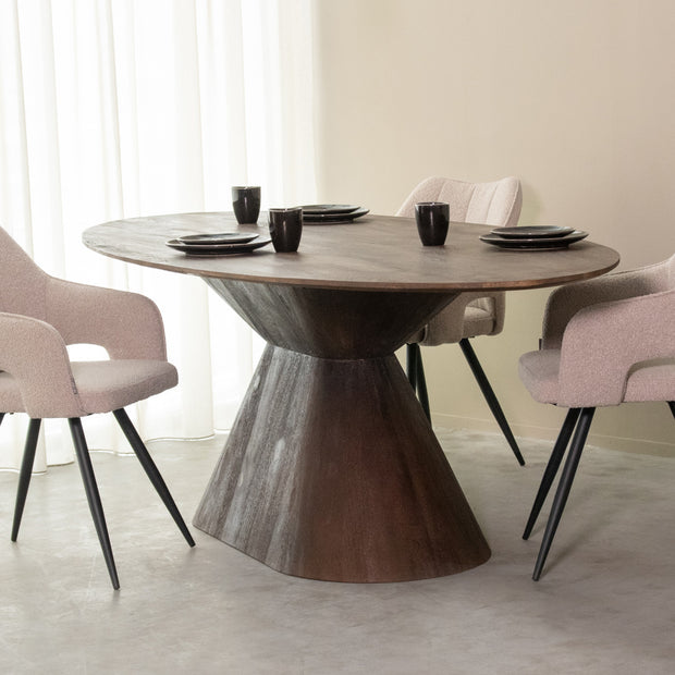LABEL51 Eetkamertafels Jagger - Espresso - Mangohout - 200 cm - Ovaal