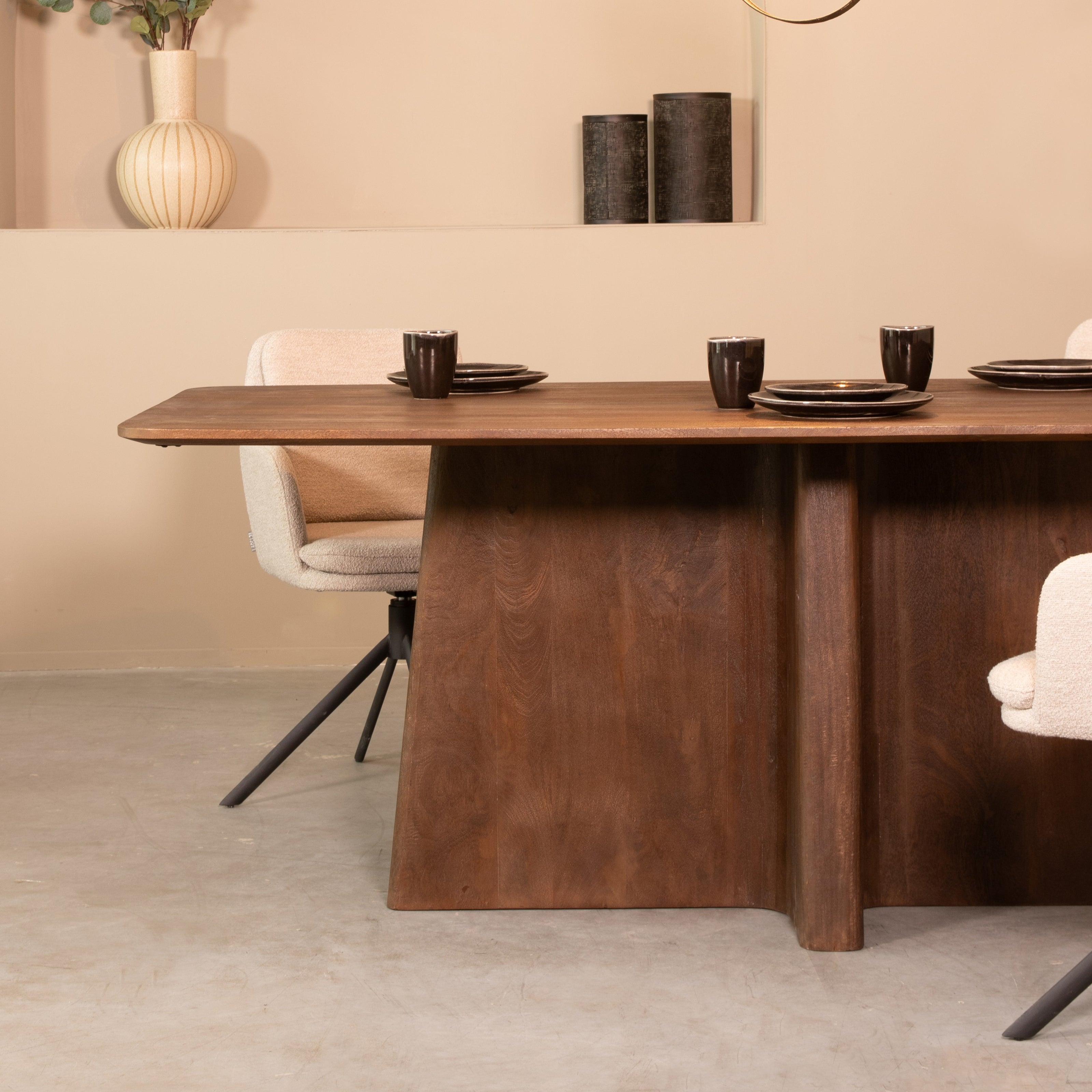 LABEL51 Eetkamertafels Scott - Espresso - Mangohout - 220 cm