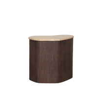 LABEL51 Bijzettafels Davi - Espresso - Travertin - 40 cm