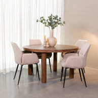 LABEL51 Eetkamertafels Elly - Nature Smooth - Mangohout - 140 cm - Rond