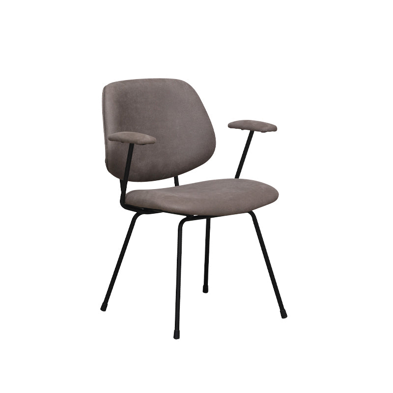 LABEL51 Eetkamerstoelen Rivano - Taupe - Kunstleder - Zwart Metalen Frame