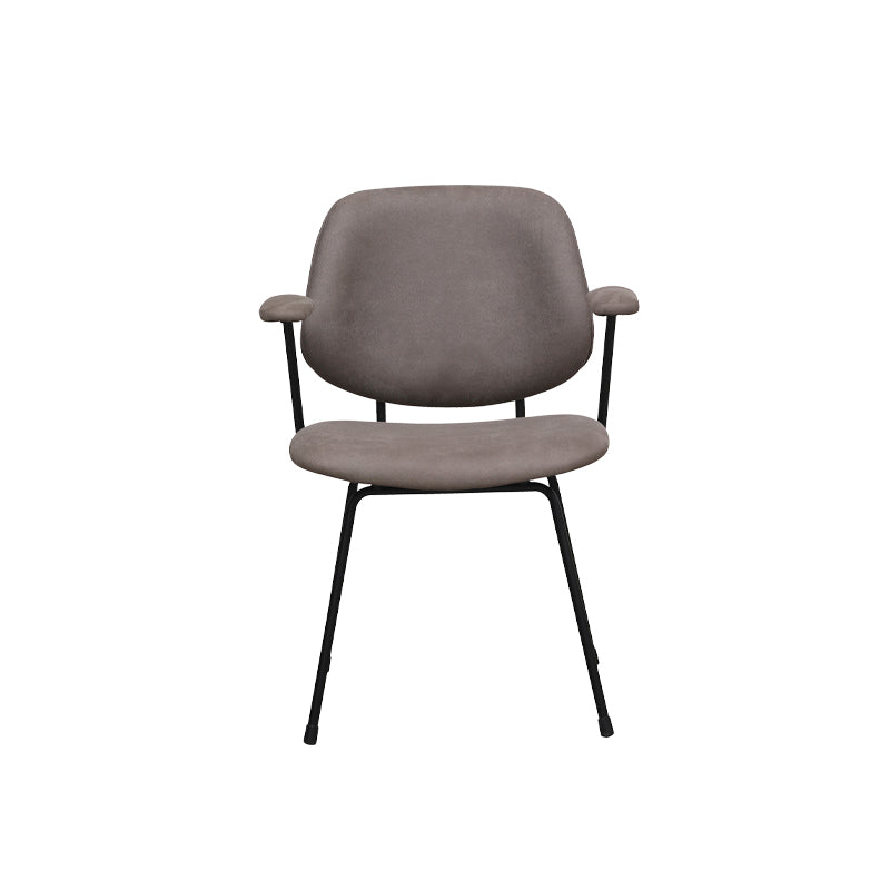 LABEL51 Eetkamerstoelen Rivano - Taupe - Kunstleder - Zwart Metalen Frame