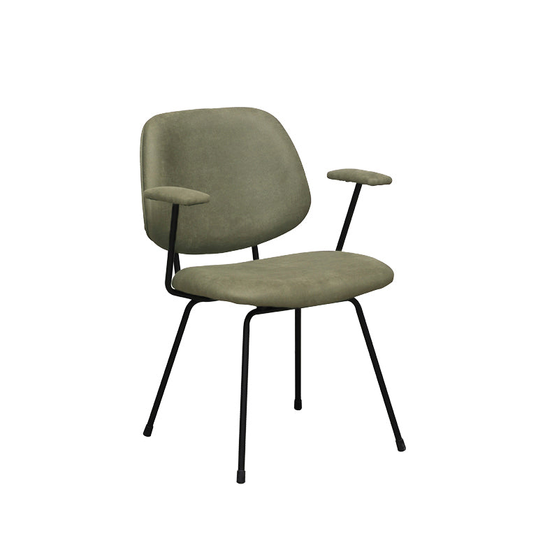 LABEL51 Eetkamerstoelen Rivano - Moss - Kunstleder - Zwart Metalen Frame