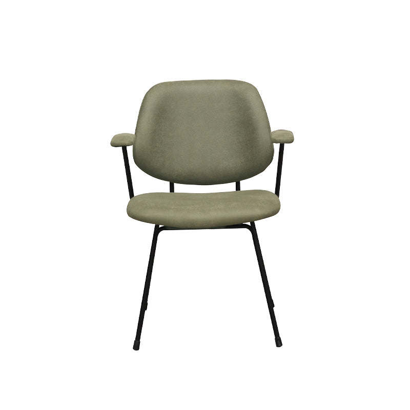 LABEL51 Eetkamerstoelen Rivano - Moss - Kunstleder - Zwart Metalen Frame