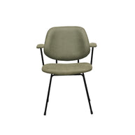 LABEL51 Eetkamerstoelen Rivano - Moss - Kunstleder - Zwart Metalen Frame