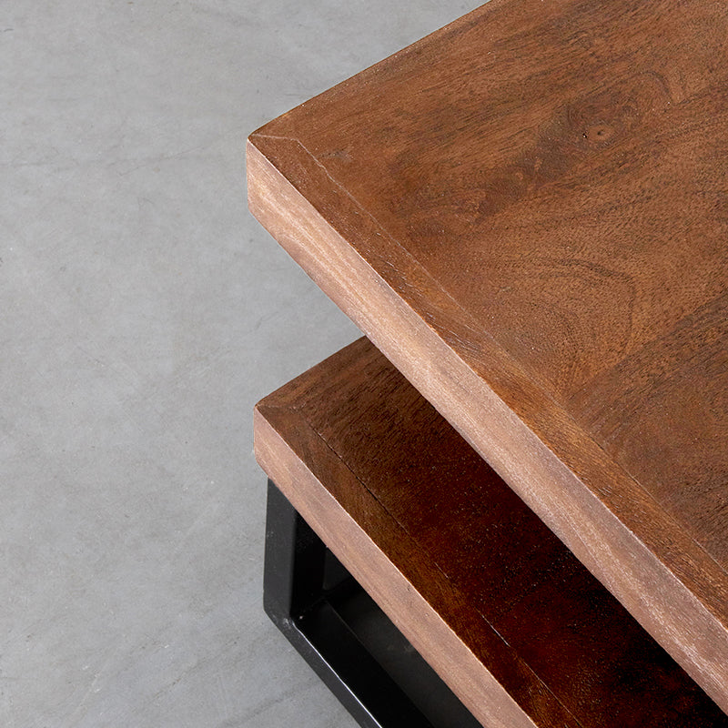 LABEL51 Salontafels Cube - Nature Smooth - Mangohout - 80 cm