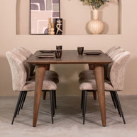 LABEL51 Eetkamertafels Fly - Espresso - Mangohout - 160 cm