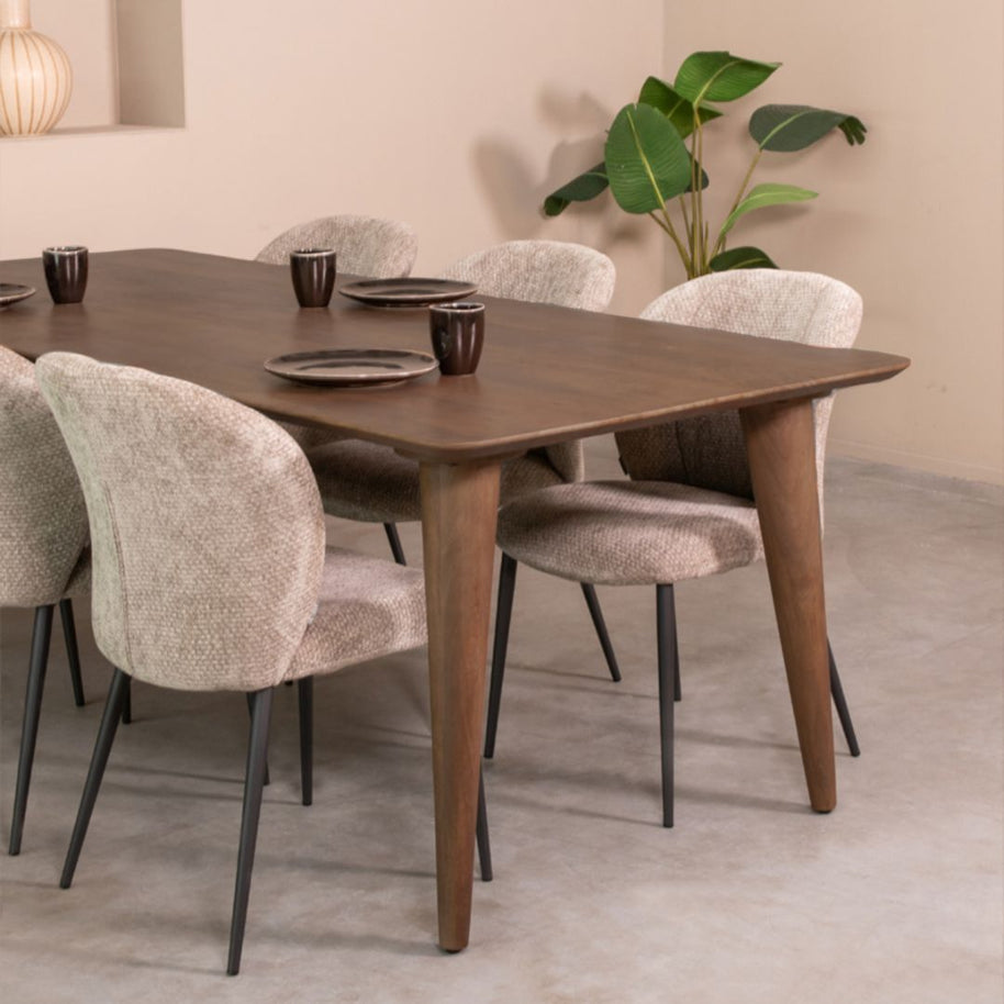 LABEL51 Eetkamertafels Fly - Espresso - Mangohout - 190 cm
