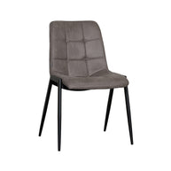 LABEL51 Eetkamerstoelen Noor - Taupe - Kunstleder - Zwart Metalen Frame