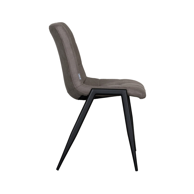 LABEL51 Eetkamerstoelen Noor - Taupe - Kunstleder - Zwart Metalen Frame