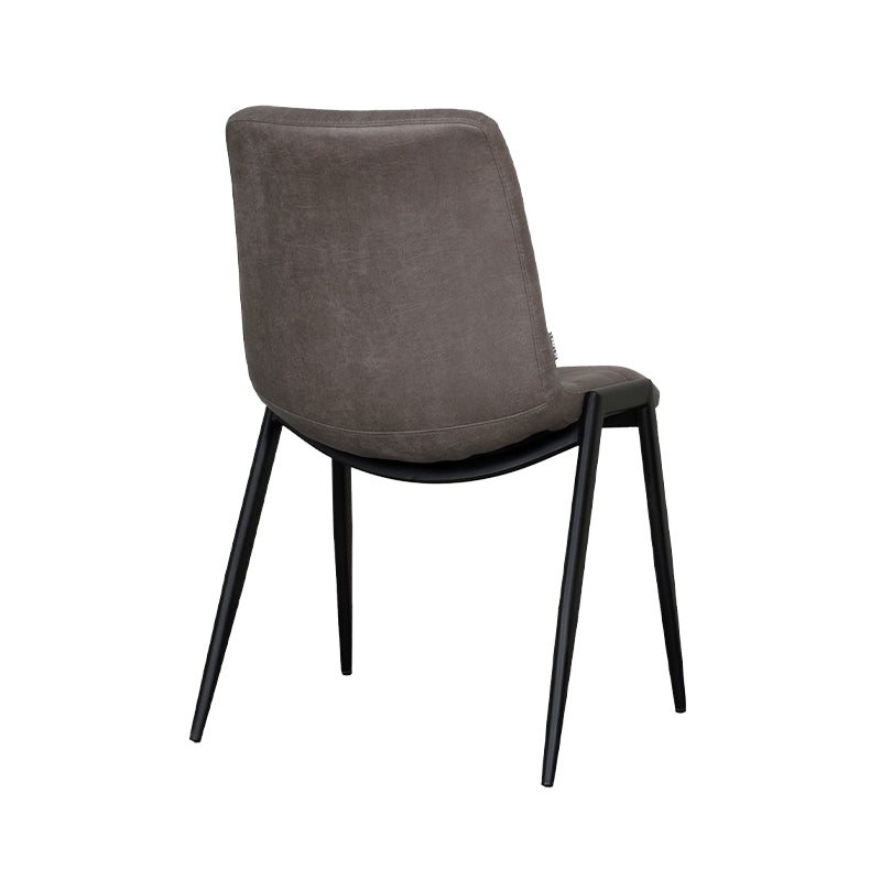 LABEL51 Eetkamerstoelen Noor - Taupe - Kunstleder - Zwart Metalen Frame