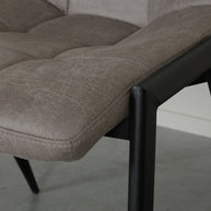 LABEL51 Eetkamerstoelen Noor - Taupe - Kunstleder - Zwart Metalen Frame
