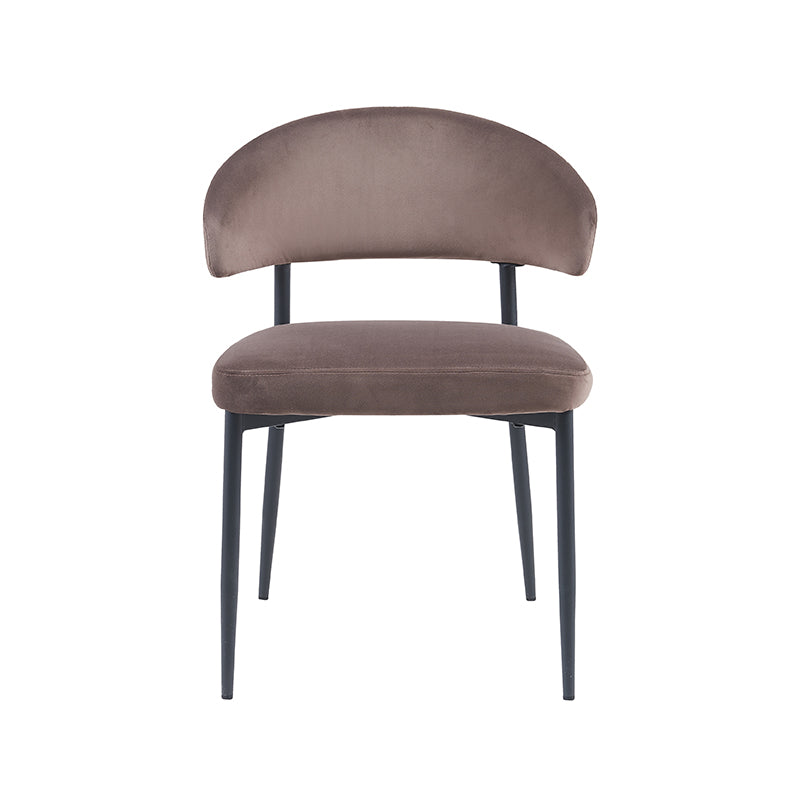 LABEL51 Eetkamerstoelen Bliss - Taupe - Velvet - Zwart Metalen Frame